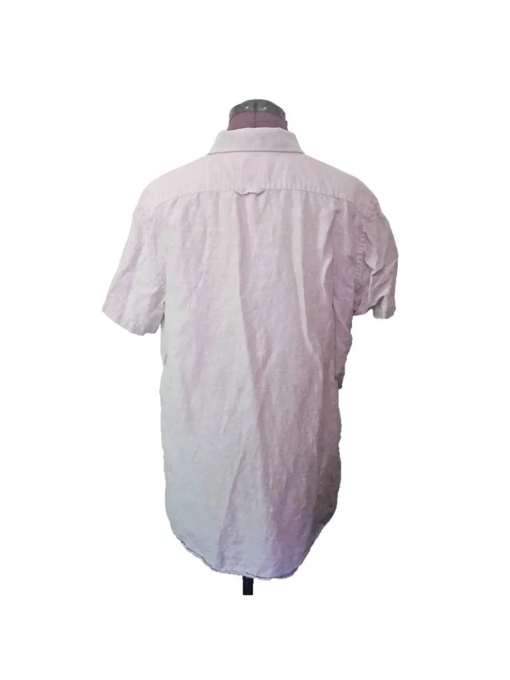 Banana Republic Shirt Mens Large L Tan Slim Fit Linen Blend Button Front Pocket